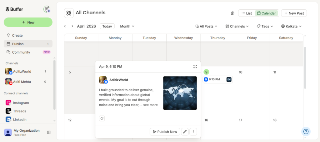 Buffer Content Calendar