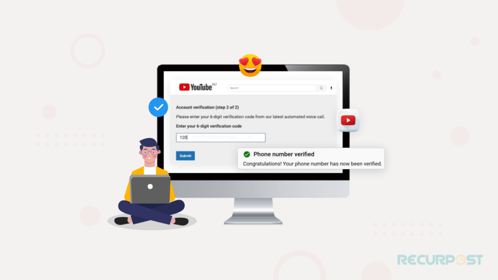 Phone verification process in YouTube account verification
