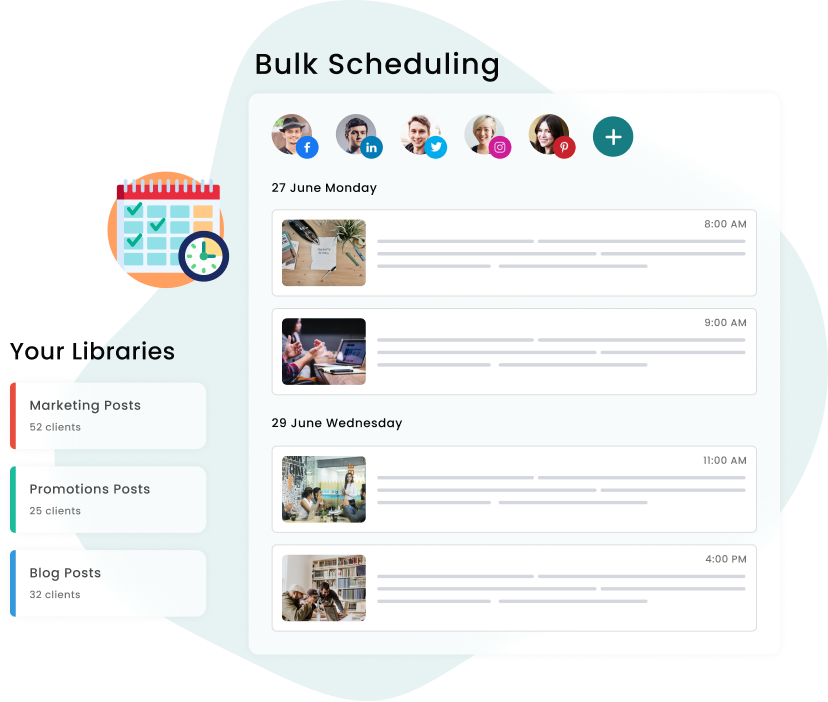 bulk scheduling to engaging visual content