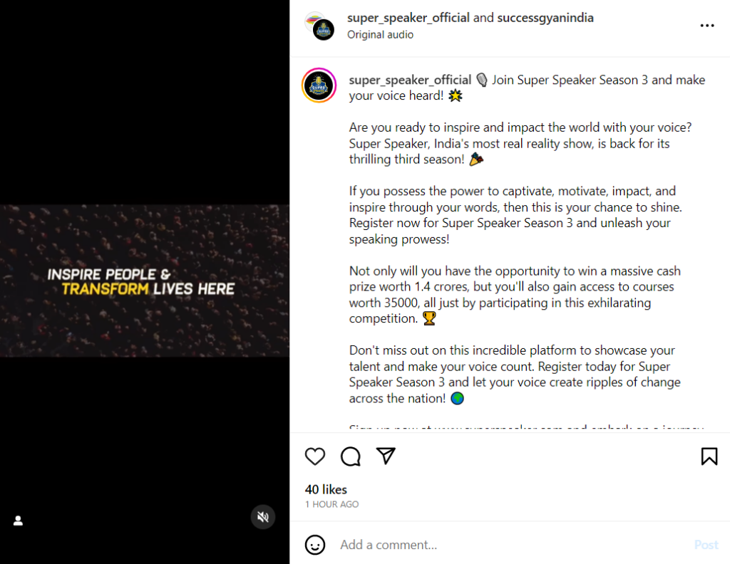 Influencer Instagram collab posts