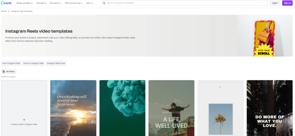 instagram reels templates-canva