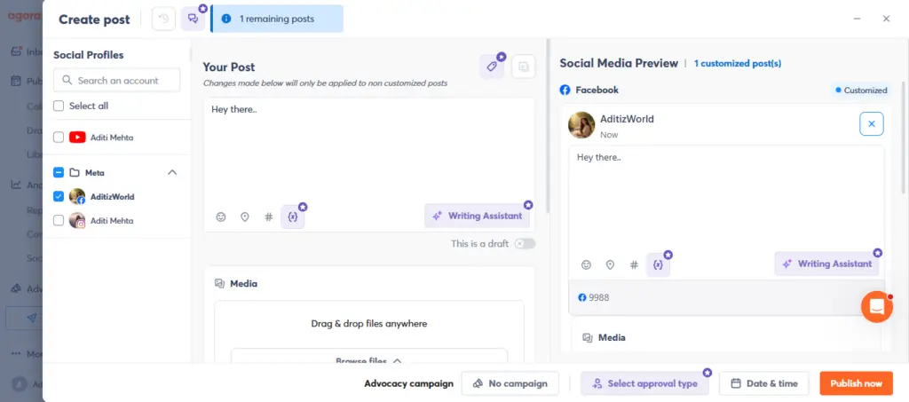 Agorapulse AI Writing Assistant