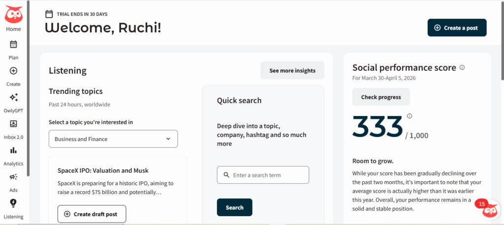 Hootsuite Dashboard