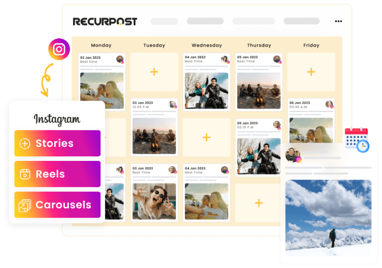 Schedule Instagram posts, stories, reels, and carousels in 2024