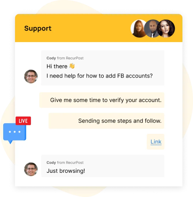 Live chat support
