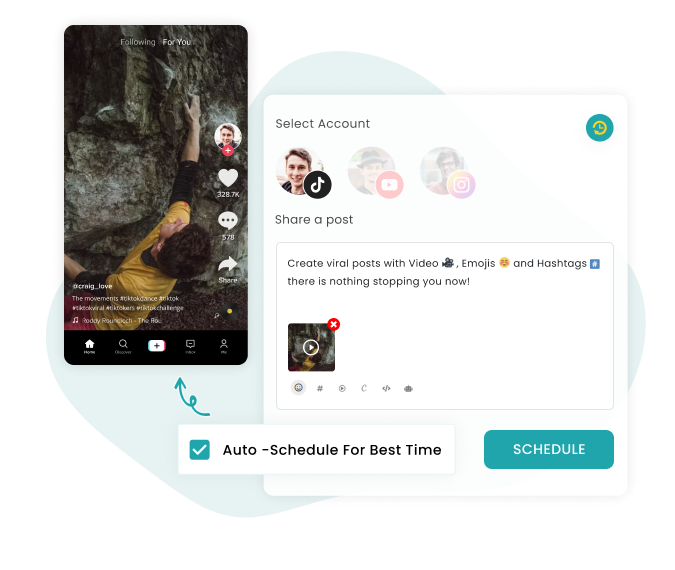 Automatically schedule your TikTok post at the best hours