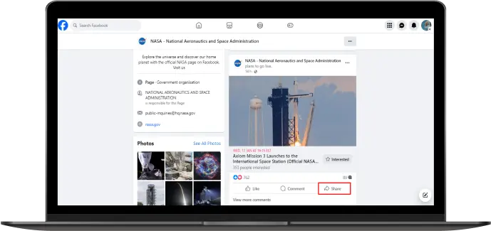 How to Repost on Facebook from a PC - 3