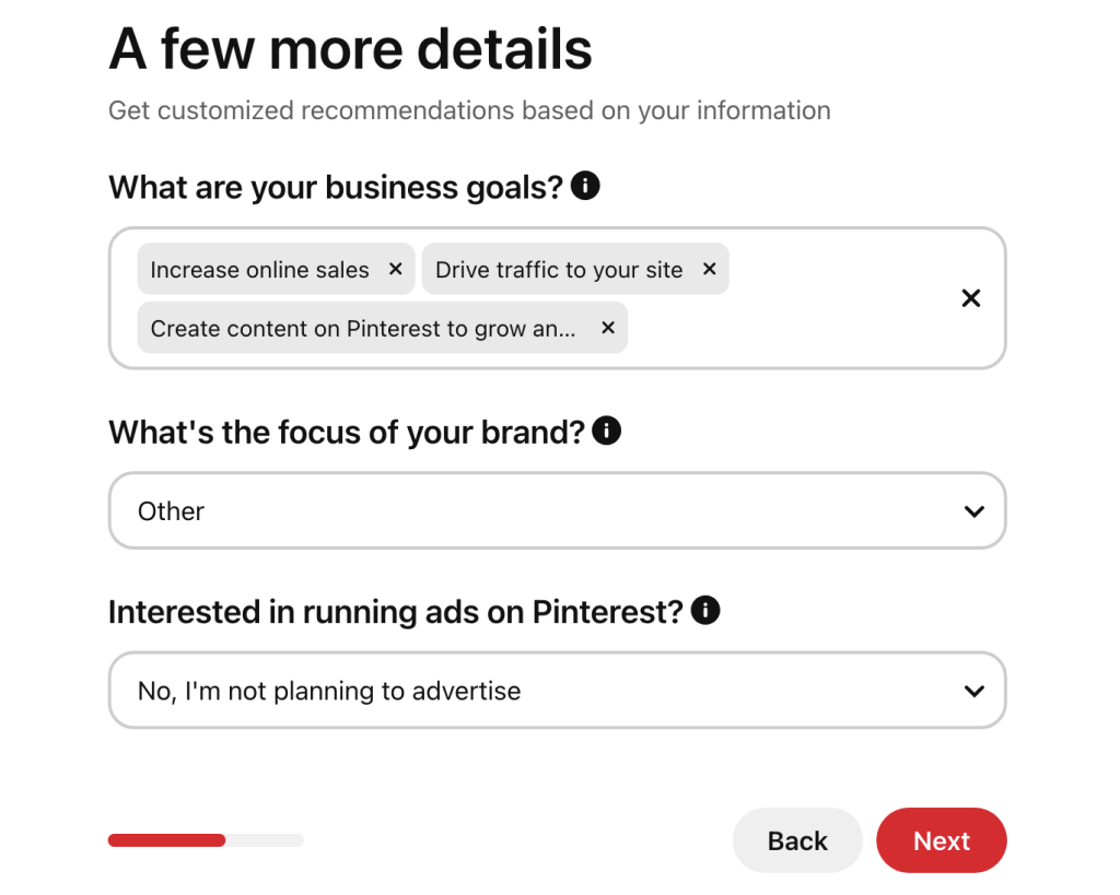 Share your Pinterest business goals