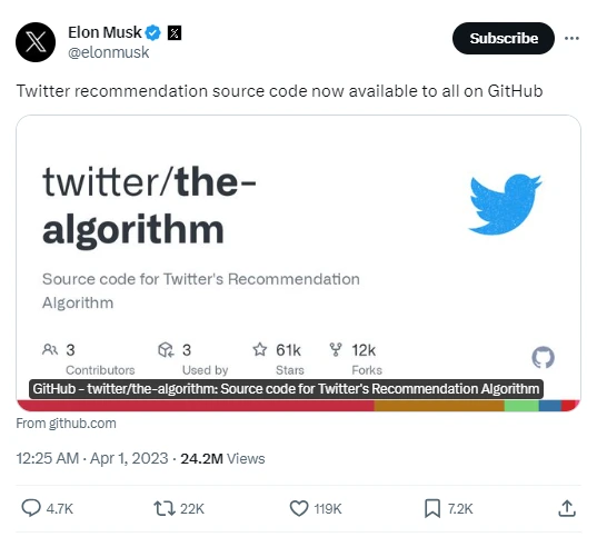 Source Code of Twitter Algorithm