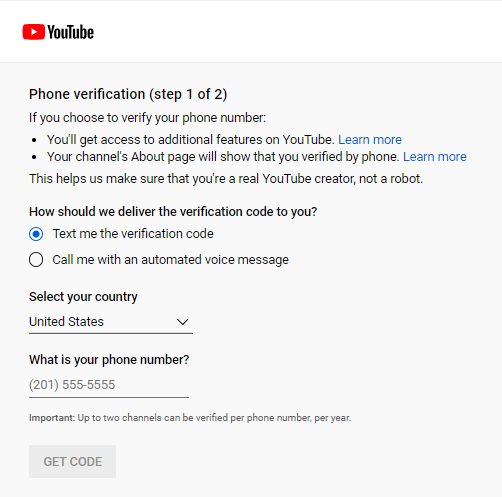 Verifying Your YouTube Account