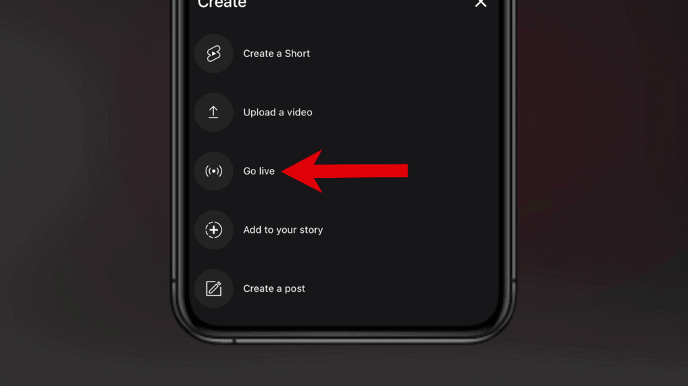 Open the Create Menu on mobile