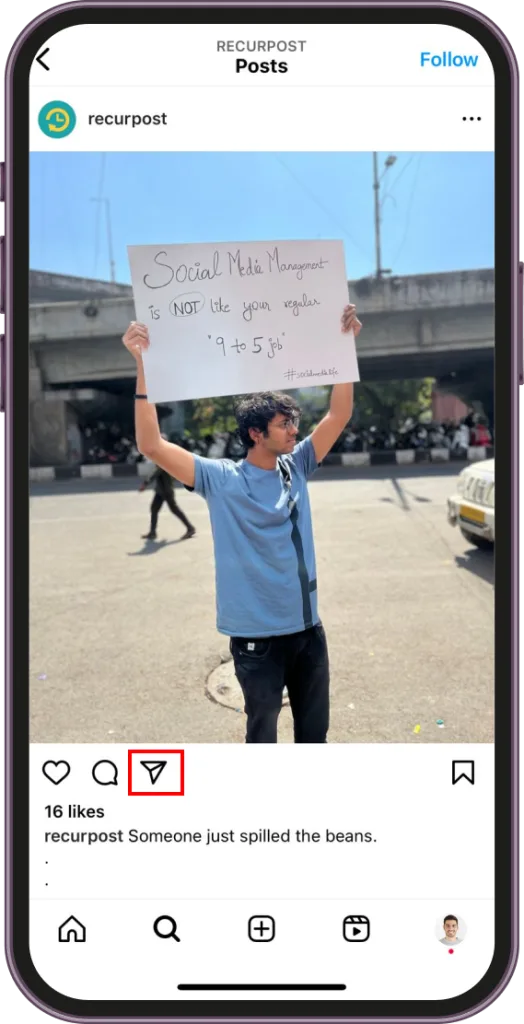 feed to story repost for Instagram step 1