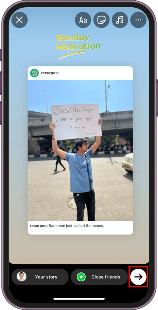 feed to story repost for Instagram step 5