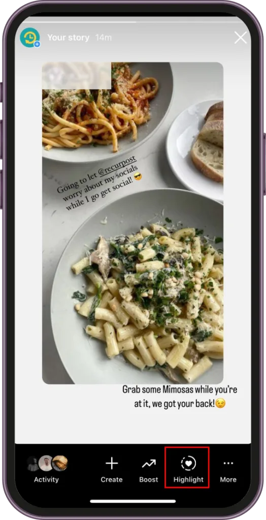 story to highlight repost for instagram step 1