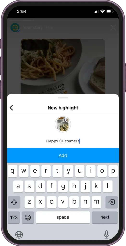story to highlight repost for instagram step 3