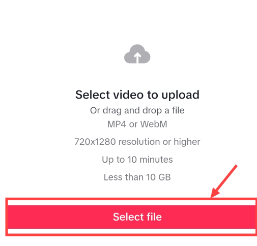 Select File to Schedule TikTok Post on Mobile