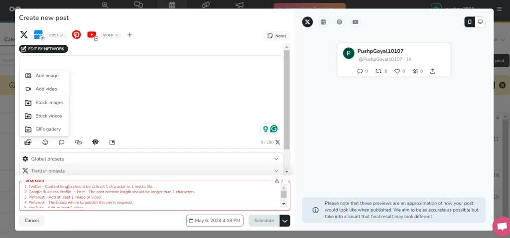 Metricool Content Import