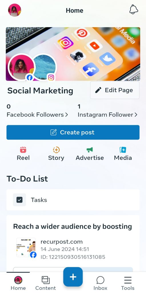 connect the Instagram account and Meta Business Suite