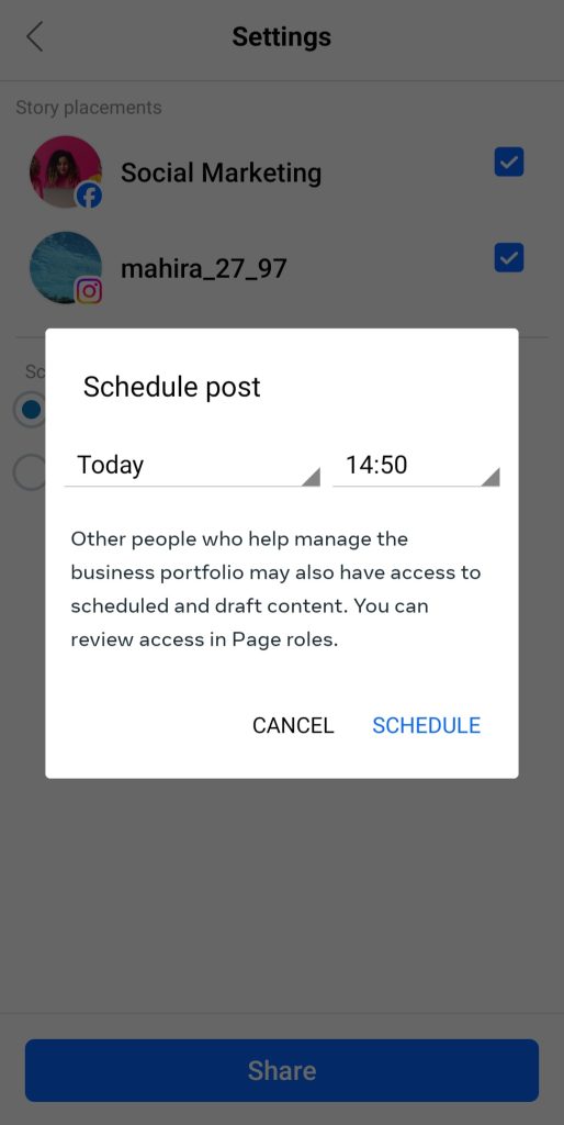 Schedule your Instagram story for free