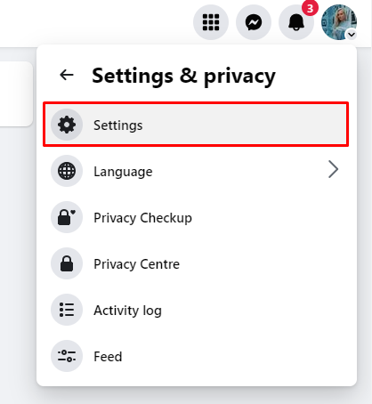 Settings and Privacy on Facebook Desktop