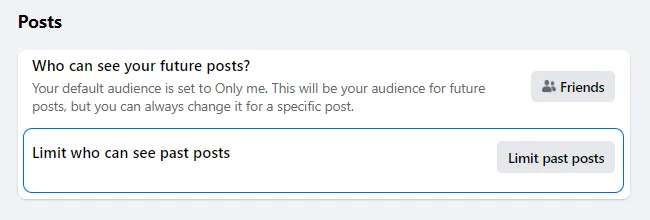 Limit who can see past posts