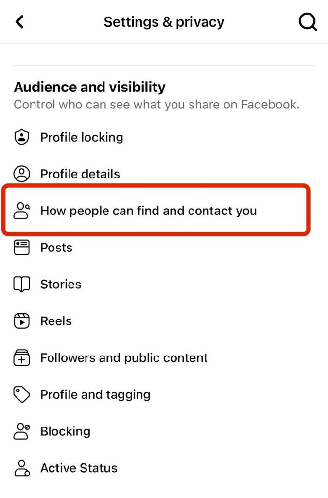 How People Find and Contact You on Facebook