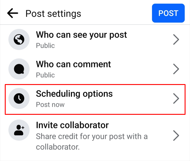 scheduling options