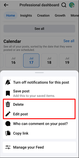 Edit the scheduled post