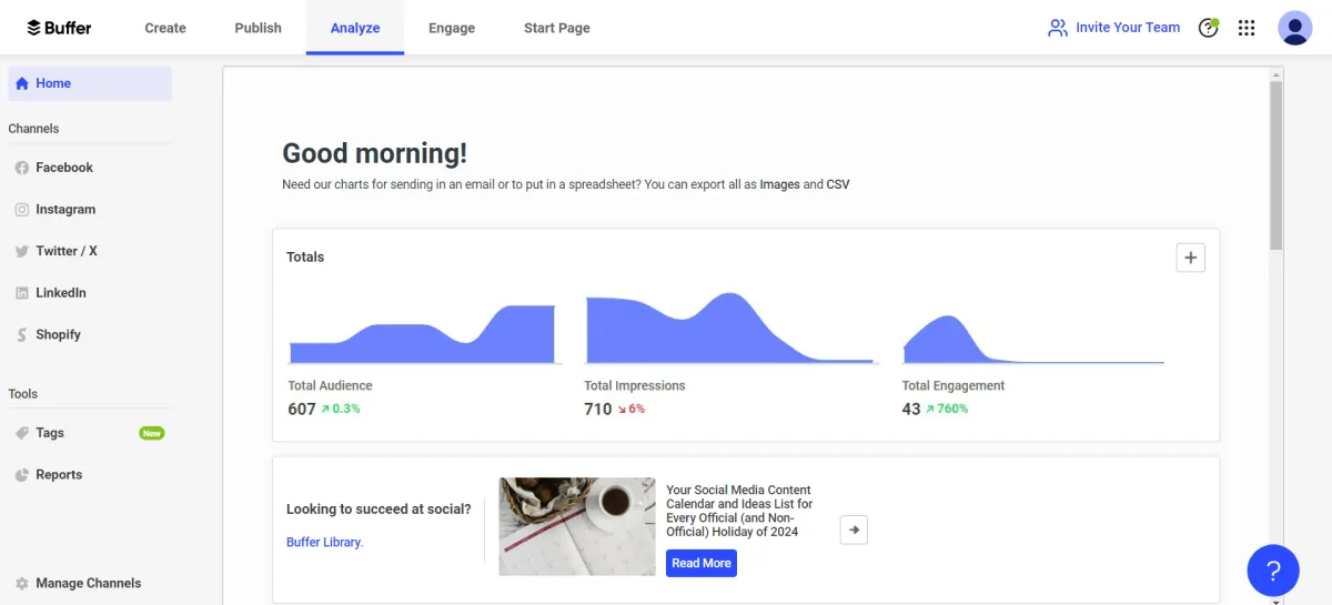 Buffer Dashboard