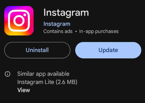 outdated instagram app