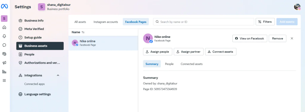 Add a Facebook Page on Meta Business Suite