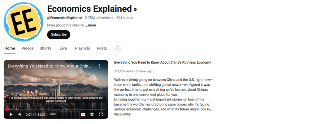 Economic Explained make money on Youtube