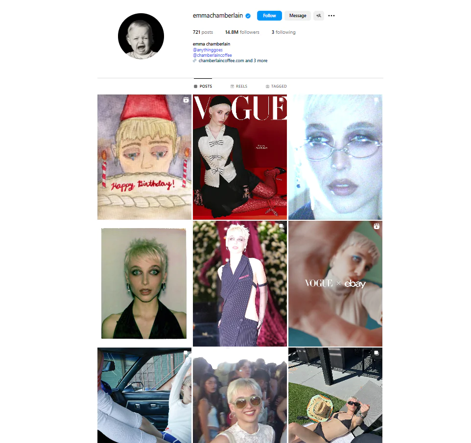 Emma Chamberlain Instagram Influencer