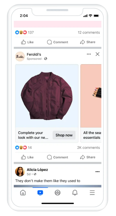 facebook carousel ad
