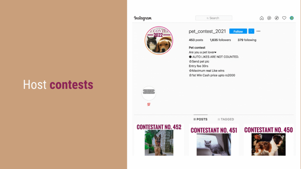make host contests social media for pest recurpost