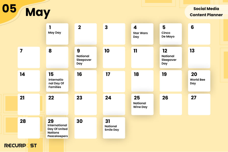 May Social Media Content Planner