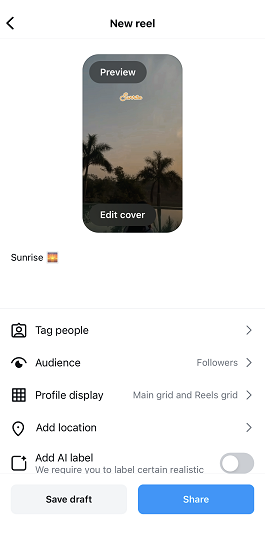 Add Captions on Instagram Reels