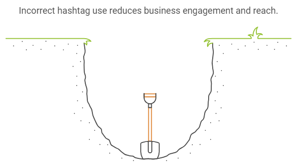 incorrect hashtag use reduces business engagement and reach