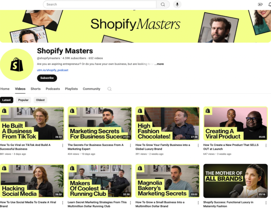shipify masters youtube