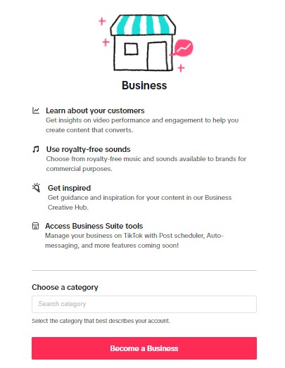 tiktok business account