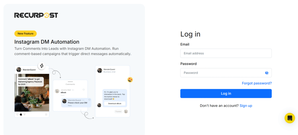 Loging to RecurPost