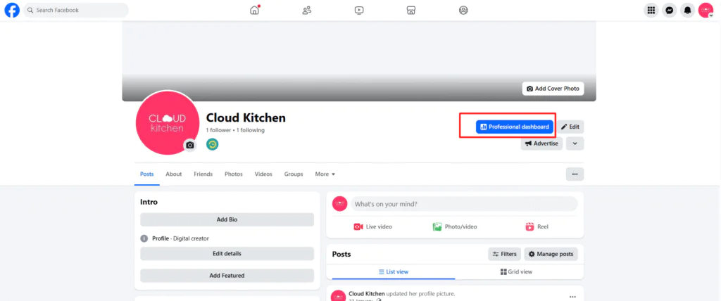 Step 1 Professional Dashboard