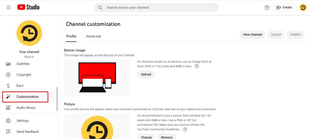 Customize Your YouTube Channel