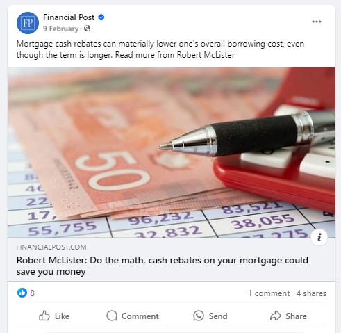 finance post on facebook