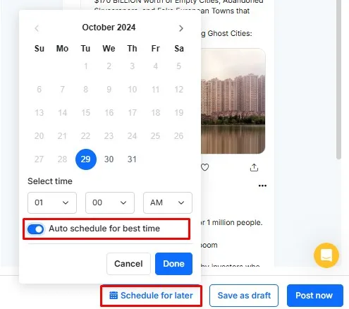 schedule thread for best time