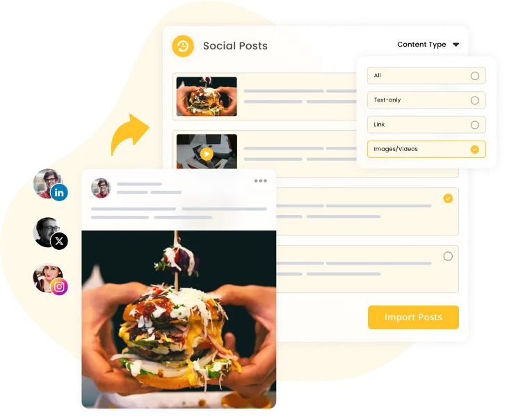 filter content based on the sharing-import content