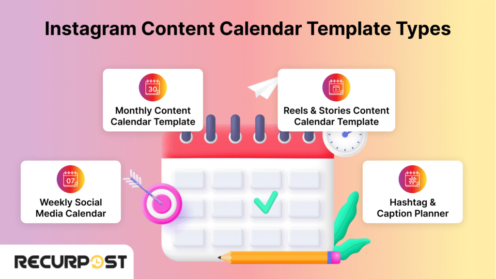 Types of Instagram Content Calendar Templates