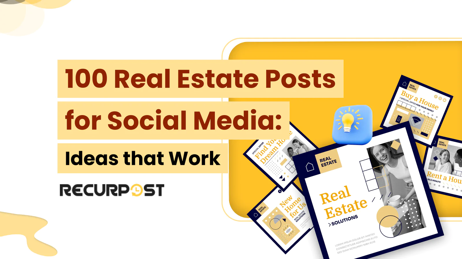 100 Real Estate Posts for Social Media Ideas That Work