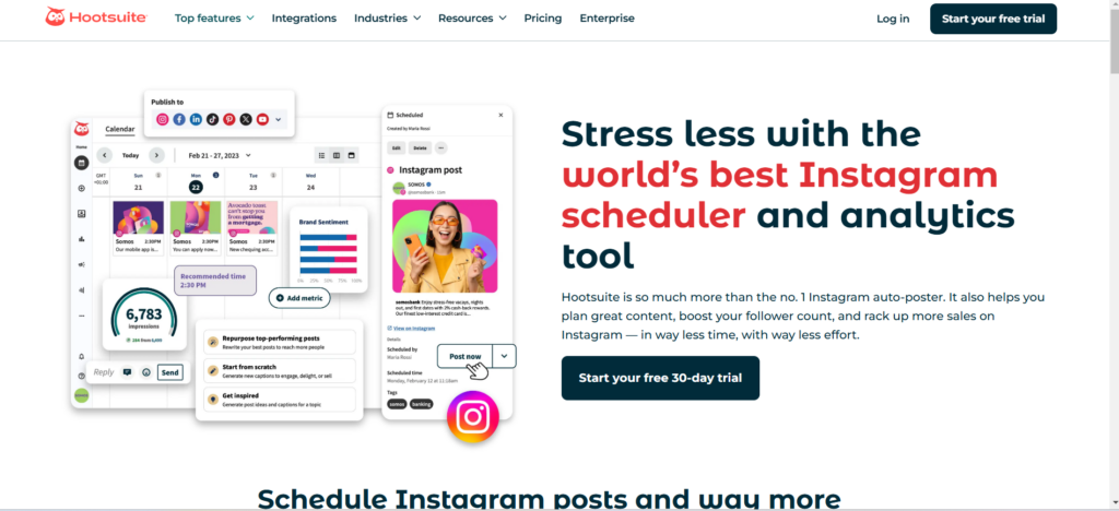 Social Media Management Tools for Instagram-Hootsuite