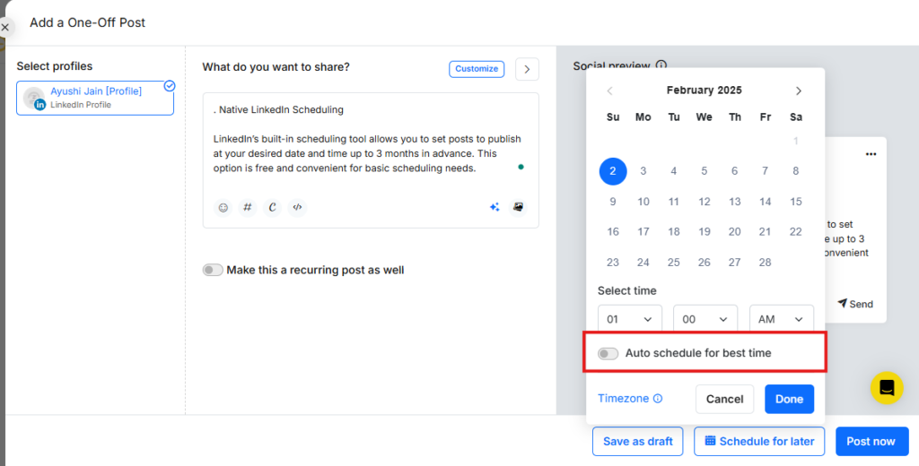 Best time to schedule LinkedIn posts